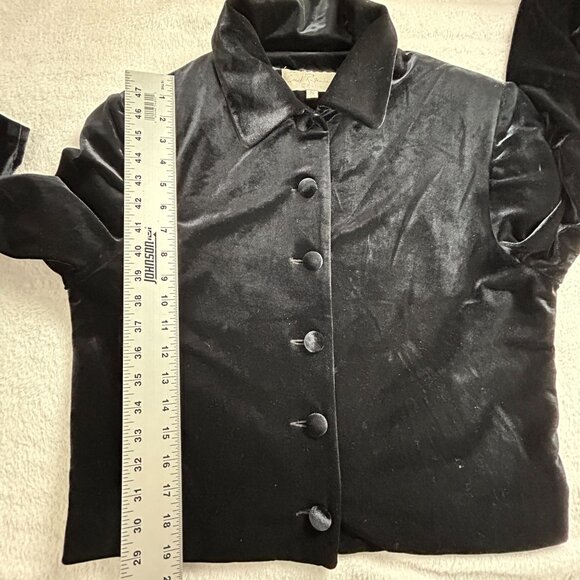 Vintage Emil Rutenberg Womens Black Velvet Black Jacket Small Single-Breasted - Picture 8 of 8